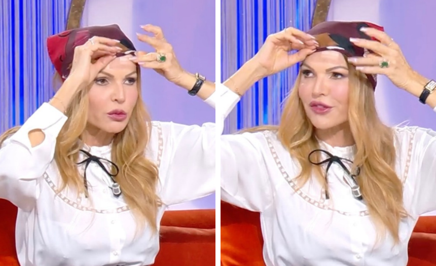 “Era un tumore maligno”: Rita Rusic in tv alza la bandana sulla testa e mostra il cerotto dove è stata operata appena 15 giorni fa - Gossip.it
