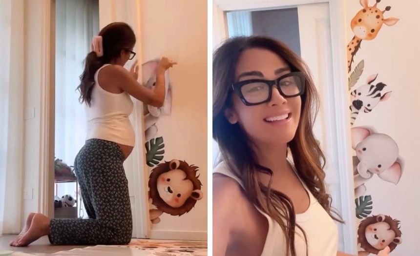 Giorgia Palmas al quinto mese di gravidanza già a lavoro per le decorazioni della “cameretta di bimbo”: guarda - Gossip.it